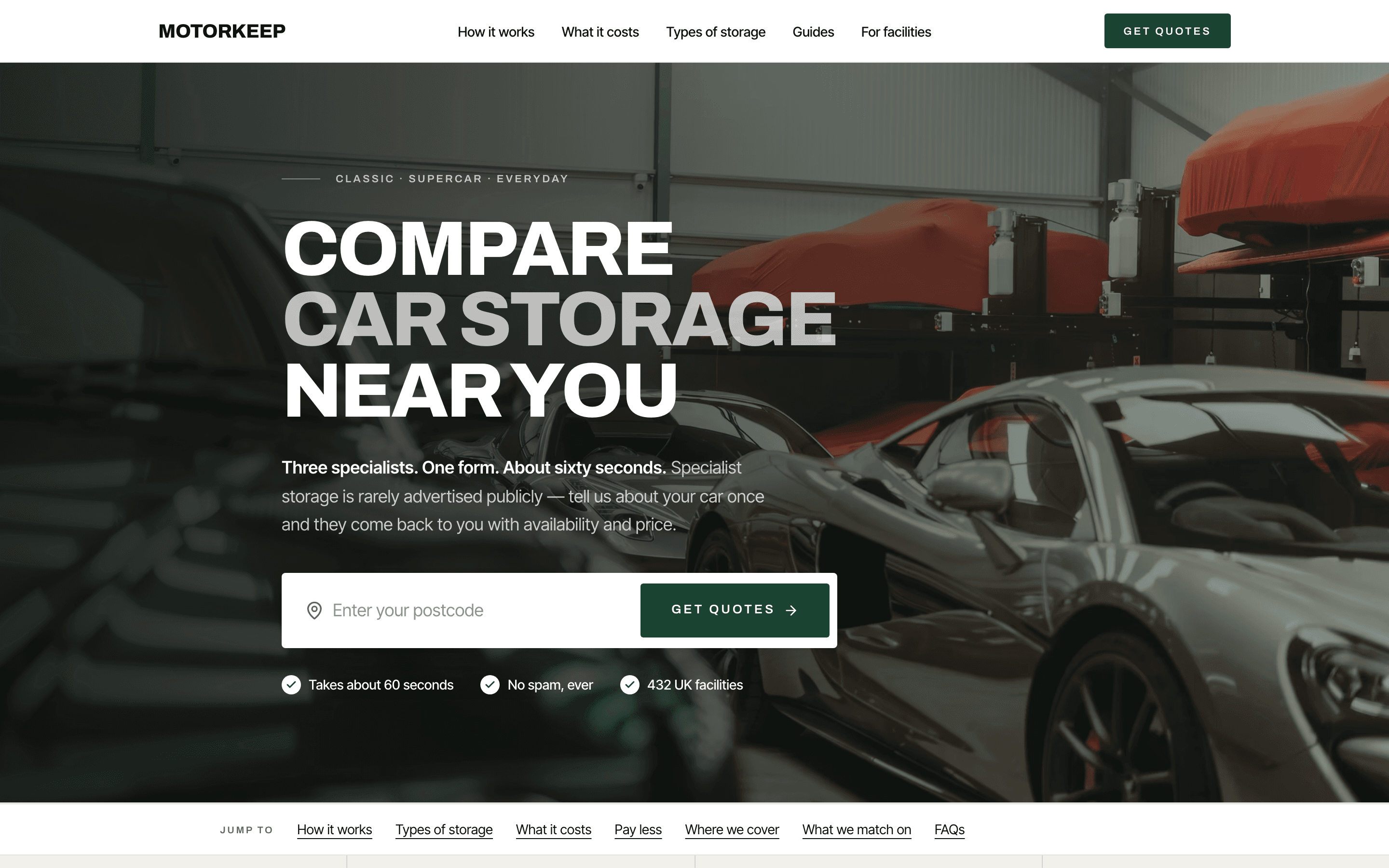 Screenshot: homepage